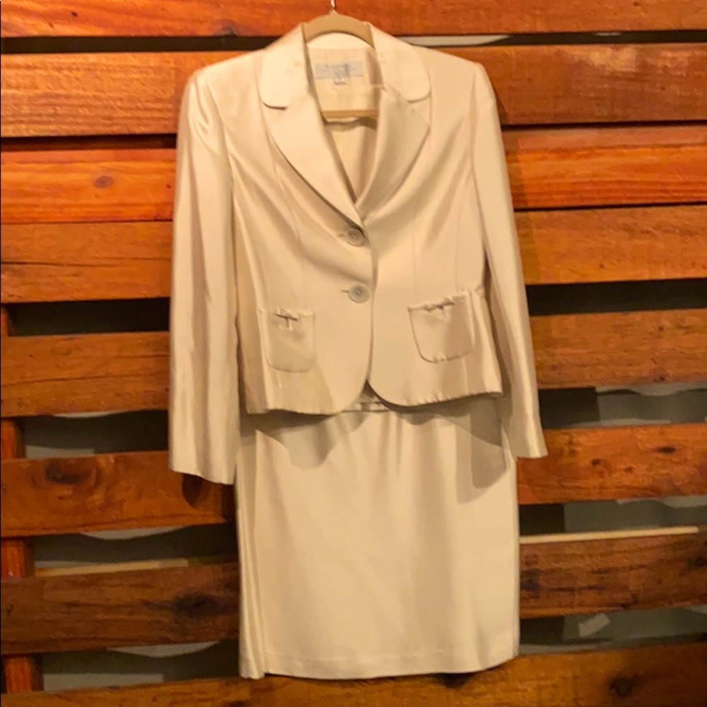 Silk & Wool Petite Ivory Suit